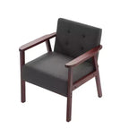 Poltrona accent in tessuto, lino / PU, con un posto a sedere, nei colori nero / grigio