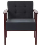 Poltrona accent in tessuto, lino / PU, con un posto a sedere, nei colori nero / grigio