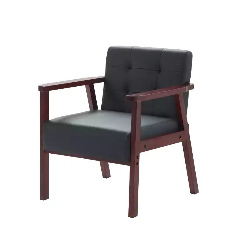 Poltrona accent in tessuto, lino / PU, con un posto a sedere, nei colori nero / grigio