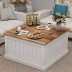 Coffee Table, Modern Wood Center Table with Hidden Storage, 2 Hinged Lift Tops, Side/Sofa Table for Living Room, Bedroom, Home Office
