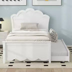 Letto a Piattaforma in Legno Marrone con Letto Estraibile, Una Piazza/Matrimoniale, 2 Posti