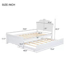 Letto a Piattaforma in Legno Marrone con Letto Estraibile, Una Piazza/Matrimoniale, 2 Posti