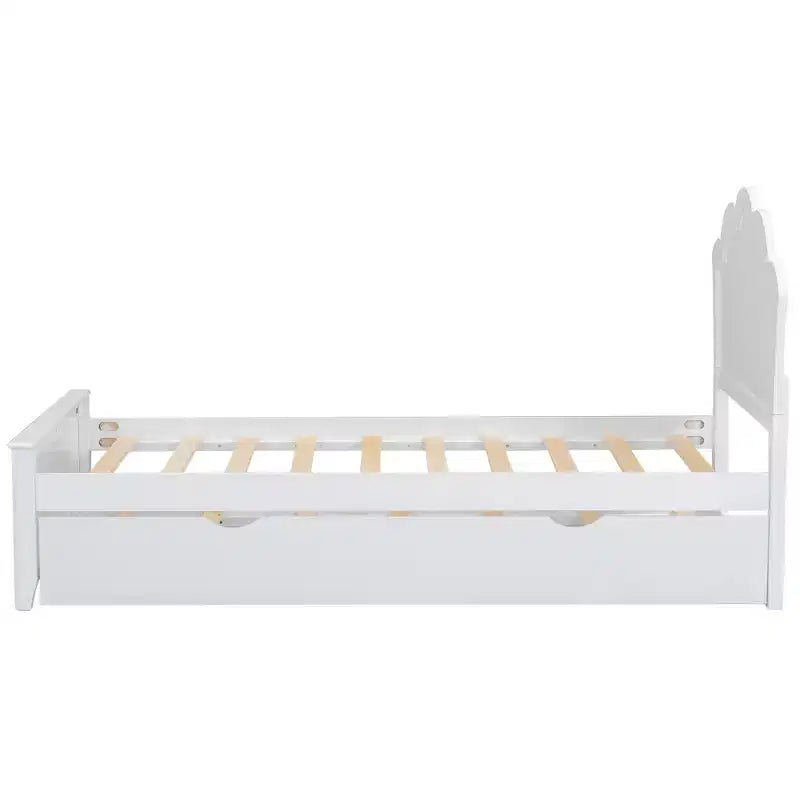 Letto a Piattaforma in Legno Marrone con Letto Estraibile, Una Piazza/Matrimoniale, 2 Posti