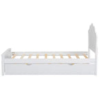 Letto a Piattaforma in Legno Marrone con Letto Estraibile, Una Piazza/Matrimoniale, 2 Posti