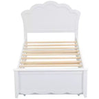 Letto a Piattaforma in Legno Marrone con Letto Estraibile, Una Piazza/Matrimoniale, 2 Posti