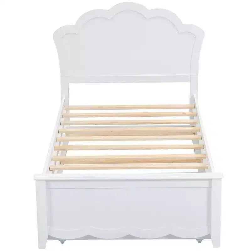 Letto a Piattaforma in Legno Marrone con Letto Estraibile, Una Piazza/Matrimoniale, 2 Posti