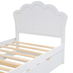 Letto a Piattaforma in Legno Marrone con Letto Estraibile, Una Piazza/Matrimoniale, 2 Posti