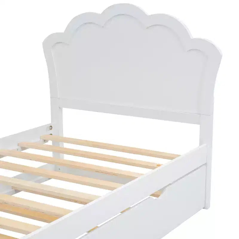 Letto a Piattaforma in Legno Marrone con Letto Estraibile, Una Piazza/Matrimoniale, 2 Posti