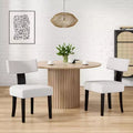 TUYOHW Modern Small Armless Dining Chairs Set of 2,Upholstered Dining Room Chairs with Curved Backrest & Hardwood Frame