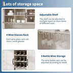 Dispensa da cucina White Hutch con supporto per microonde, 2 cassetti