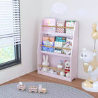 Scaffale per Libri per Bambini a 3 Livelli, Rosa, 1 Bambino