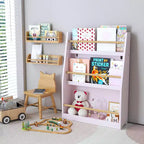 Scaffale per Libri per Bambini a 3 Livelli, Rosa, 1 Bambino