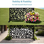 Schermo per la Privacy da Esterno in Metallo a 3 Pannelli – Recinzione Decorativa e Supporto per Piante