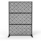 Acekool Metal Outdoor Privacy Screen, 3-Panel Decorative Fence & Plant Support for Patio Garden Balcony