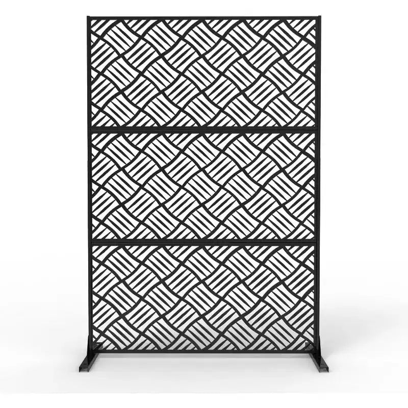 Acekool Metal Outdoor Privacy Screen, 3-Panel Decorative Fence & Plant Support for Patio Garden Balcony