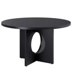 Tavolo da pranzo rotondo da 47", base a piedistallo, 4-6 posti (Nero / Marrone / Noce)