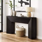 Lantine 63-Inch Console Table for Entryway, Extra Long Black Wooden Sofa Table for Living Room, Modern Hallway Foyer Table, Easy Assembly