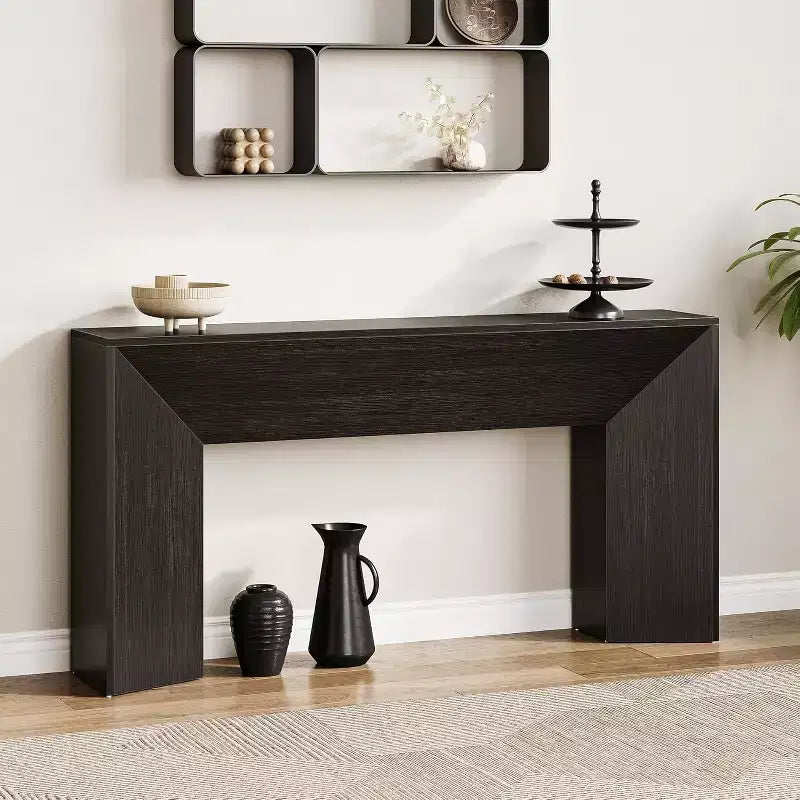 Tavolo consolle nero 160 cm – Montaggio a 1 persona