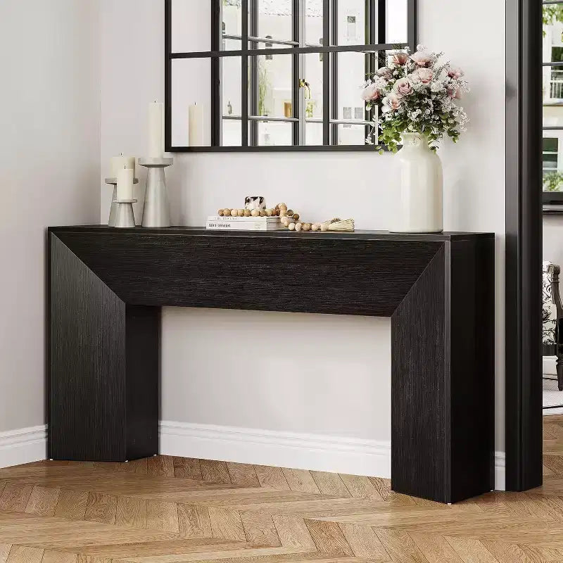 Tavolo consolle nero 160 cm – Montaggio a 1 persona