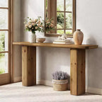 Consolle in legno massello marrone rustico, montaggio a 1 persona, stile rustico