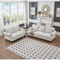 MAYEERTY Modern Sectional Sofa Classic Design with Nails Living Room 5 Seaters Upgolstered Polyester Beige