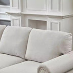 Divano componibile a 2 pezzi Beige Classic Nail Trim, 5 posti a sedere
