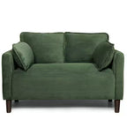 Divanetto 2 Posti in Velluto a Coste con Tasca Laterale – Beige / Verde / Grigio