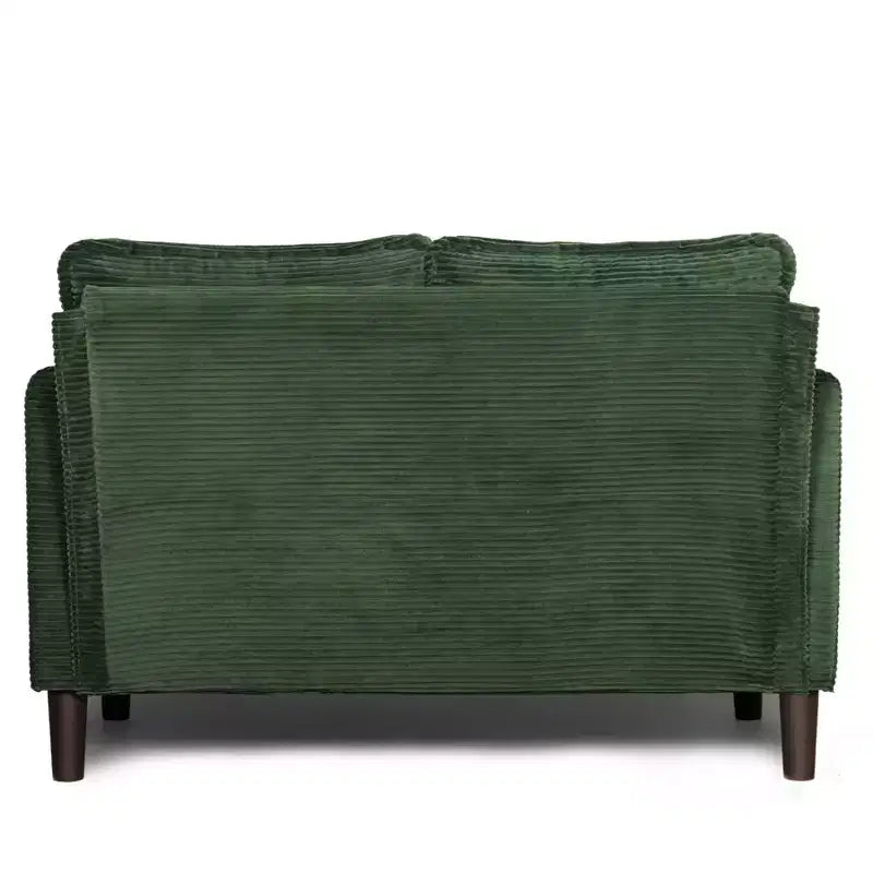 Divanetto 2 Posti in Velluto a Coste con Tasca Laterale – Beige / Verde / Grigio