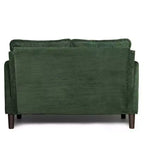 Divanetto 2 Posti in Velluto a Coste con Tasca Laterale – Beige / Verde / Grigio