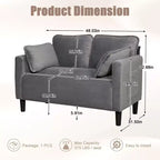 Divanetto 2 Posti in Velluto a Coste con Tasca Laterale – Beige / Verde / Grigio