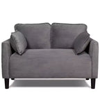 Divanetto 2 Posti in Velluto a Coste con Tasca Laterale – Beige / Verde / Grigio