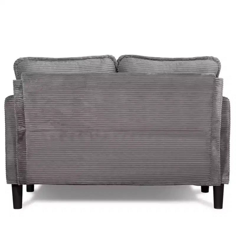Divanetto 2 Posti in Velluto a Coste con Tasca Laterale – Beige / Verde / Grigio