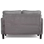 Divanetto 2 Posti in Velluto a Coste con Tasca Laterale – Beige / Verde / Grigio
