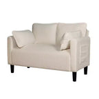 Divanetto 2 Posti in Velluto a Coste con Tasca Laterale – Beige / Verde / Grigio