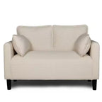 Divanetto 2 Posti in Velluto a Coste con Tasca Laterale – Beige / Verde / Grigio