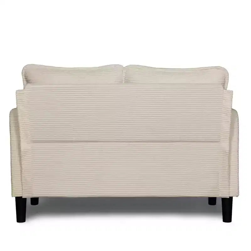 Divanetto 2 Posti in Velluto a Coste con Tasca Laterale – Beige / Verde / Grigio