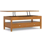 Norfolk SOLID WOOD 48 inch Wide Rectangle Transitional Lift Top Coffee Table