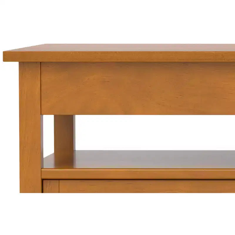 Tavolino da caffè rettangolare marrone con piano sollevabile, 1 posto, base a 4 gambe