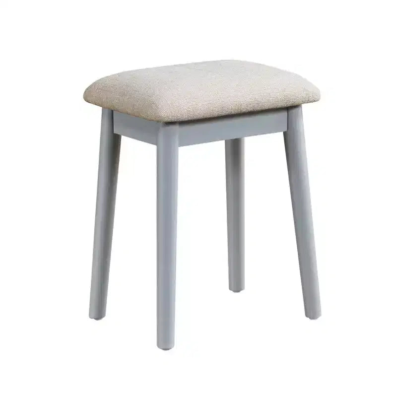 Toeletta con specchio rotondo illuminato e 4 cassetti, sgabello imbottito – Nero / Grigio / Rosa / Bianco, 1 persona