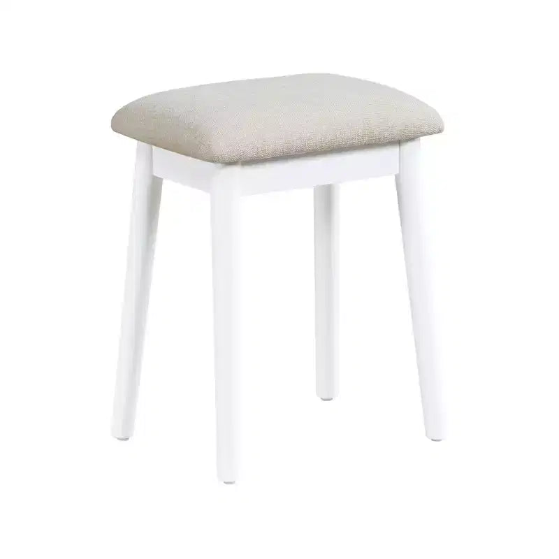Toeletta con specchio rotondo illuminato e 4 cassetti, sgabello imbottito – Nero / Grigio / Rosa / Bianco, 1 persona