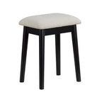 Toeletta con specchio rotondo illuminato e 4 cassetti, sgabello imbottito – Nero / Grigio / Rosa / Bianco, 1 persona