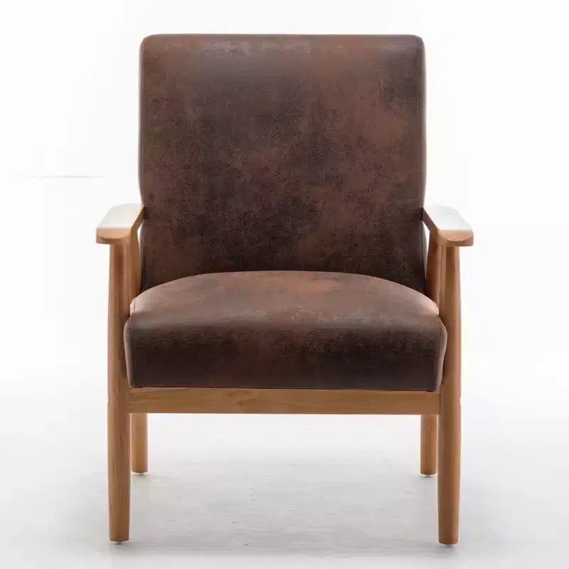 Marrone / Marrone scuro / Grigio / Marrone chiaro / Cammello chiaro – Poltrona con braccioli Mid-Century, 1 posto