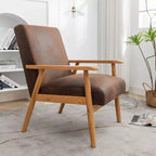 Marrone / Marrone scuro / Grigio / Marrone chiaro / Cammello chiaro – Poltrona con braccioli Mid-Century, 1 posto