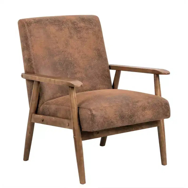 Marrone / Marrone scuro / Grigio / Marrone chiaro / Cammello chiaro – Poltrona con braccioli Mid-Century, 1 posto