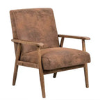 Marrone / Marrone scuro / Grigio / Marrone chiaro / Cammello chiaro – Poltrona con braccioli Mid-Century, 1 posto