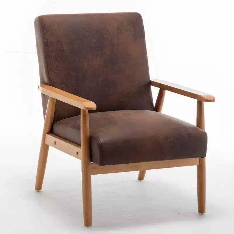 Marrone / Marrone scuro / Grigio / Marrone chiaro / Cammello chiaro – Poltrona con braccioli Mid-Century, 1 posto