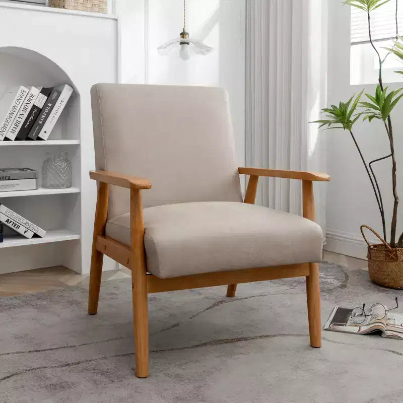 Marrone / Marrone scuro / Grigio / Marrone chiaro / Cammello chiaro – Poltrona con braccioli Mid-Century, 1 posto