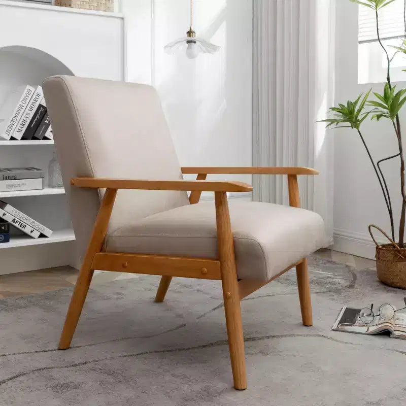Marrone / Marrone scuro / Grigio / Marrone chiaro / Cammello chiaro – Poltrona con braccioli Mid-Century, 1 posto