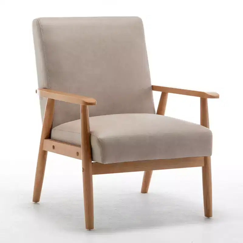 Marrone / Marrone scuro / Grigio / Marrone chiaro / Cammello chiaro – Poltrona con braccioli Mid-Century, 1 posto