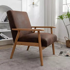 Marrone / Marrone scuro / Grigio / Marrone chiaro / Cammello chiaro – Poltrona con braccioli Mid-Century, 1 posto